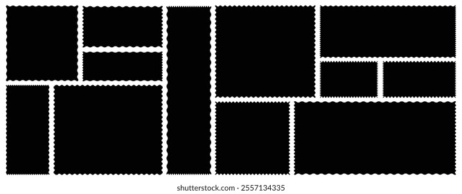 zig zag. Zigzag frame. Rectangle shape frames with zigzag edge. Wavy edge frames with rectangle, oval,circle and Square shape. Various shapes frame. zig zag edge frame. different sizes, shape frame