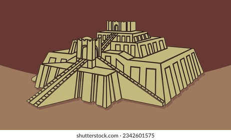 The ziggurat is an Iraqi religious historical landmark in the Mesopotamian civilization