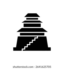Ziggurat with Stacked Levels and Stairway Ancient Architectural Monument