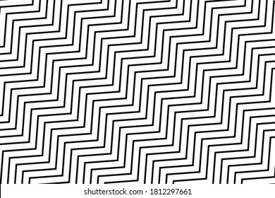 Zig-zag abstrakte Hintergrundgrafik. Schwarz-Weiß-Farben
