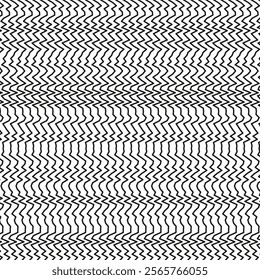 Zigzag abstract pattern. Geometric black texture. Vector graphic background. High contrast design.