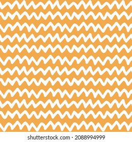 Zigzag abstract seamless pattern in yellow and white colors. Vector geometric illustration, can be used as border