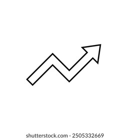 Zigzag arrow line icon in generic style. Market increase sign symbol