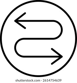 Zigzag Arrow Line Vector Icon Design