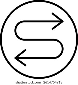 Zigzag Arrow Line Vector Icon Design