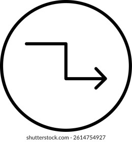 Zigzag Arrow Line Vector Icon Design