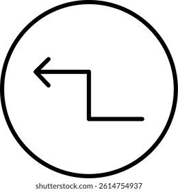 Zigzag Arrow Line Vector Icon Design