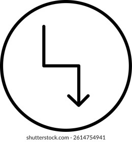 Zigzag Arrow Line Vector Icon Design