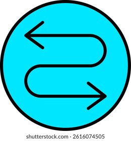 Zigzag Arrow Line Vector Icon Design