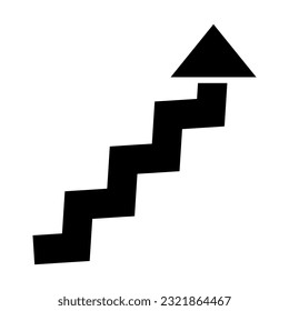 Zigzag Arrow Vector Glyph Icon For Personal And Commercial Use.
