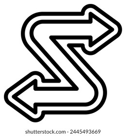 Zigzag arrow vector icon illustration