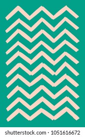 Zigzag Background Handdrawn Retro Vintage 60s