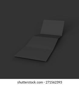 Zigzag black 4 page brochure mockup template. Presentation of your branding and identity design. Vector Illustration EPS10.