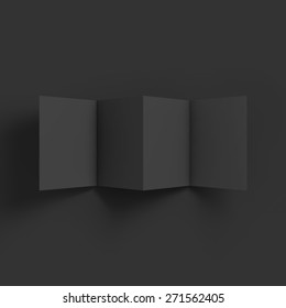 Zigzag black 4 page brochure mockup template. Top view. Presentation of your branding and identity design. Vector Illustration EPS10.