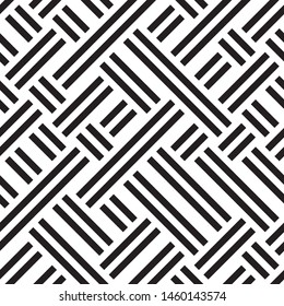 Zigzag black segments. Vector seamless pattern. 