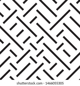 Zigzag black segments. Vector seamless pattern.