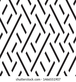 Zigzag black segments. Vector seamless pattern.