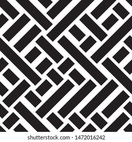 Zigzag black segments. Vector seamless pattern.