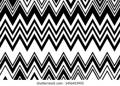 Zigzag black and white background. Elegant geometric pattern