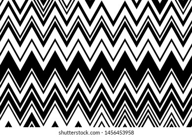 Zigzag black and white background. Elegant geometric pattern