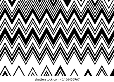 Zigzag black and white background. Elegant geometric pattern