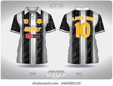 Zigzag black and white zebra pattern design, illustration, textile background for sports t-shirt, football jersey shirt mockup for football club. consistent front view