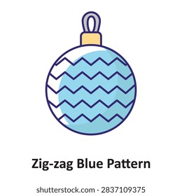 Zig-Zag blue pattern Vector Icon which can easily modify or edit

