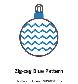 Zig-Zag blue pattern Vector Icon which can easily modify or edit

