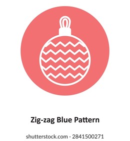 Zig-Zag blue pattern Vector Icon which can easily modify or edit

