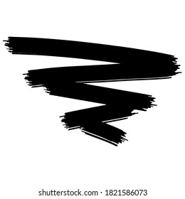 zigzag brush texture. on a white background.