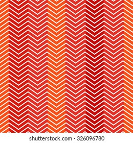 Zig-zag chevron abstract herringbone seamless pattern. Modern orange, red textile background.