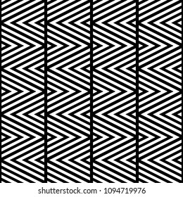 Zigzag. Chevron background. Broken lines, triangles, angle brackets. Curves wallpaper. Striped vector. Digital paper, textile print. Seamless surface pattern design with linear ornament. Vector work