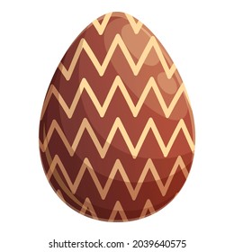Zigzag chocolate egg icon cartoon vector. Dark candy. Caramel egg
