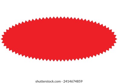 Zig-zag circle collection in red color.  sharp and rounded waves edge. Sale and big set of red zig-zag circle sticker, Sale and discount template sticker. Red sale labels isolated.