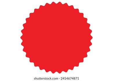 Zig-zag circle collection in red color.  sharp and rounded waves edge. Sale and big set of red zig-zag circle sticker, Sale and discount template sticker. Red sale labels isolated.