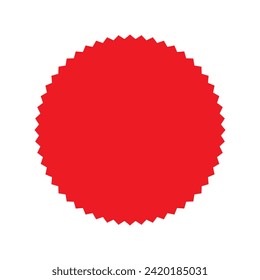 Zig-zag circle collection in red color. sharp and rounded waves edge. Sale and big set of red zig-zag circle sticker, Sale and discount template sticker. Red sale labels isolated,eps10
