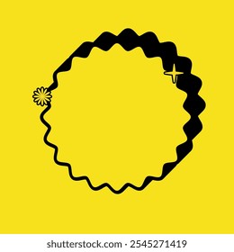 Zigzag Circle Tag Icon with Yellow Vintage Color. Label Icon. High Quality Vector Icon. Editable Vector