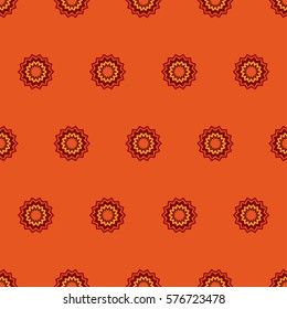 Zigzag circles orange, red and yellow