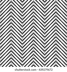 Zigzag, corrugated, serrated lines. Dynamic, irregular stripes. Geometric repeatable abstract monochrome pattern