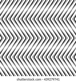 Zigzag, corrugated, serrated lines. Dynamic, irregular stripes. Geometric repeatable abstract monochrome pattern