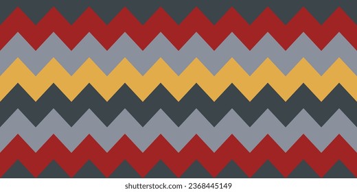 Zigzag crochet seamless pattern. Geometric chevron ornament. Background, wallpaper, backdrop. Winter cozy motives.