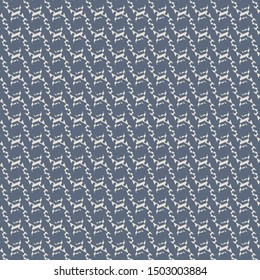 Zigzag decorative stripes oriented oblique. Pattern in dark blue and ivory shades. Carpet texture. Wallpaper. Decoration. Vector illustration.