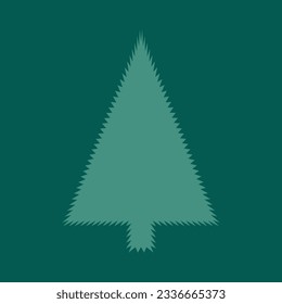 Zigzag Rand Weihnachtsbaum grüner Rahmen. Eine leere festliche Baumumrandung mit gezackten Kanten auf dunklem Hintergrund.