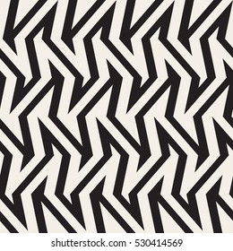 ZigZag Edgy Stripes Optical Illusion Effect. Abstract Geometric Background Design. Vector Seamless Black and White Pattern.