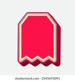 Zigzag Flag Neon 3D Style. Sale Tag Element. Label Icon. High Quality Vector Icon. Editable Vector