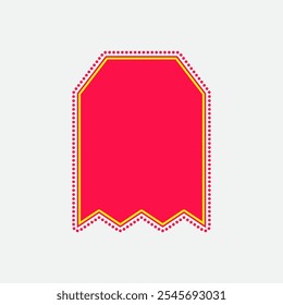 Zigzag Flag Neon Style Four. Sale Tag Element. Label Icon. High Quality Vector Icon. Editable Vector