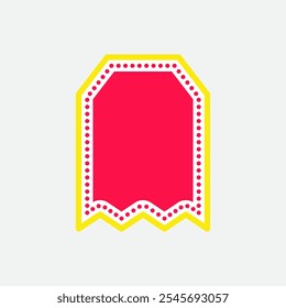 Zigzag Flag Neon Style One. Sale Tag Element. Label Icon. High Quality Vector Icon. Editable Vector