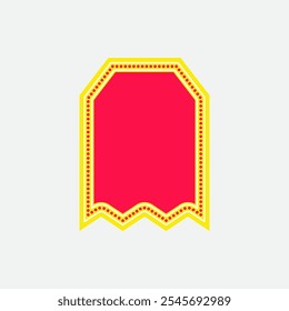 Zigzag Flag Neon Style Three. Sale Tag Element. Label Icon. High Quality Vector Icon. Editable Vector