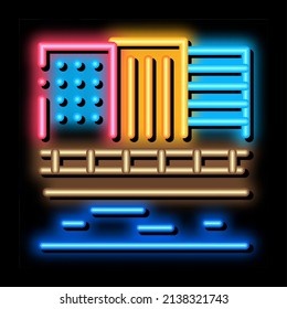 zigzag flowing river neon light sign vector. Glowing bright icon zigzag flowing river sign. transparent symbol illustration