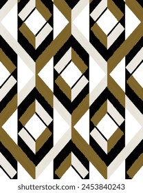 Zigzag geometric seamless pattern. Modern op art striped abstract background. Vector illustration.